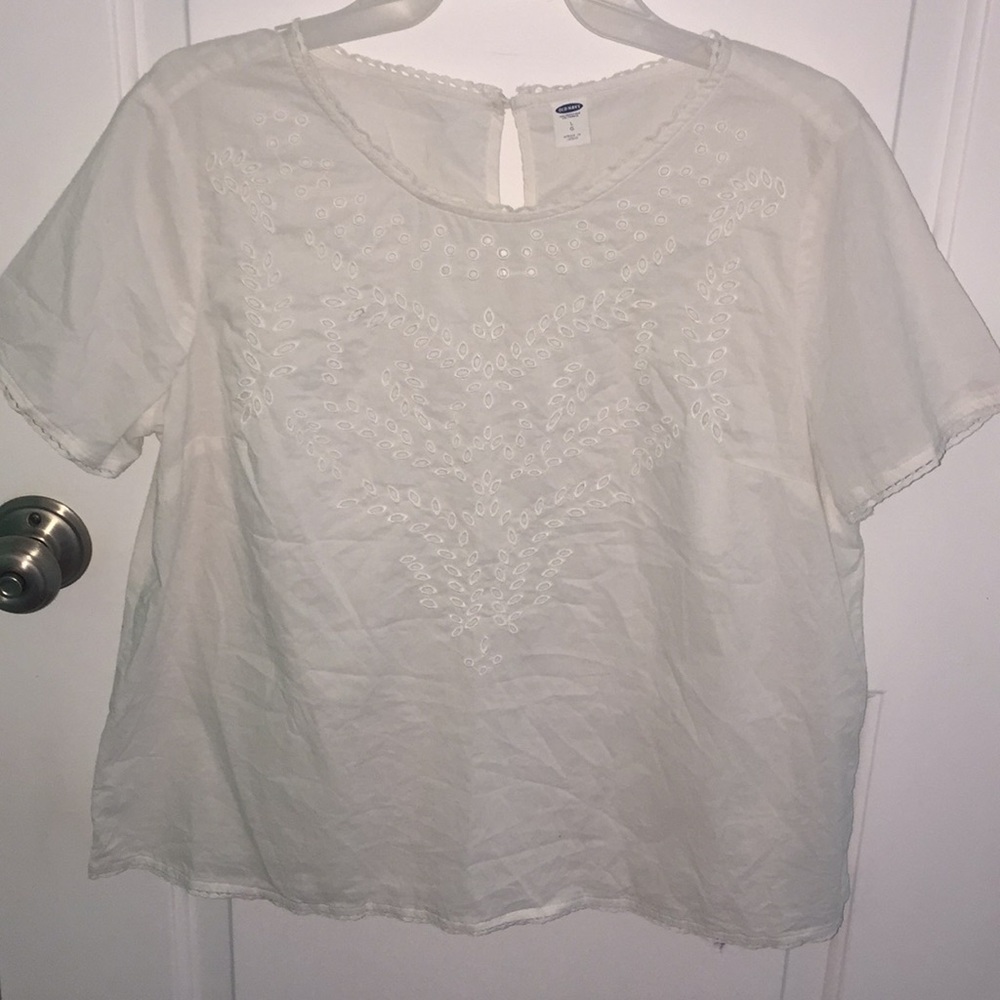 White, cutout blouse
